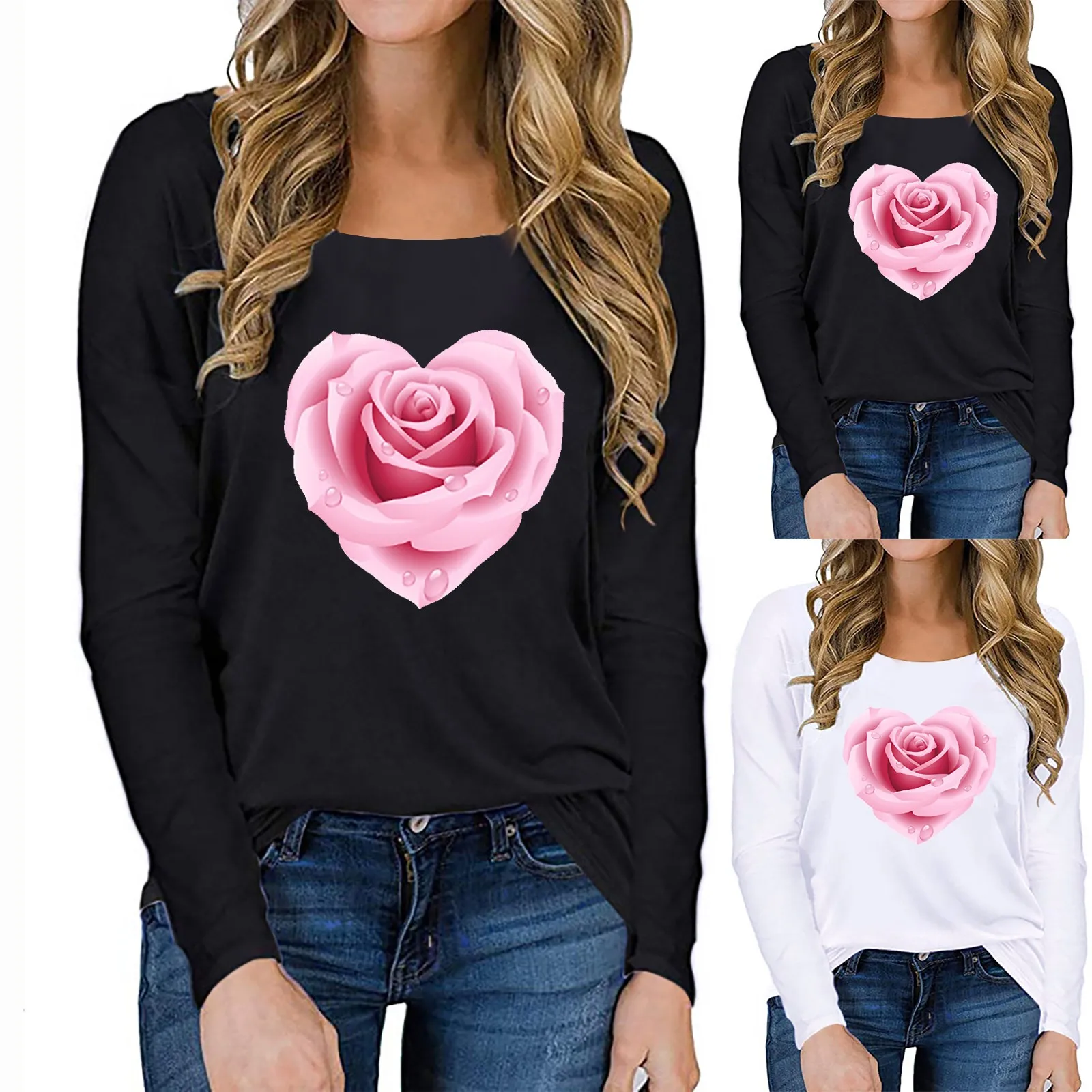 Fashion Blouse 2021 Women Letter Valentine's Day Print Long Sleeve  Novelty Graphic Tops blouses blusas mujer рубашка женская 1