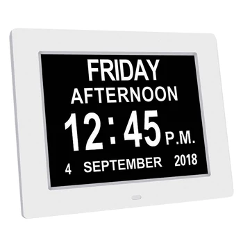 

8" Digital Calendar Day Clock Elderly Memory Loss Impaired Wall / Desk