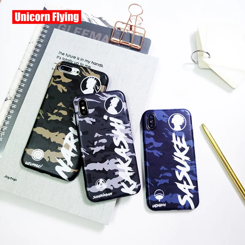 

LinXiang Anime Naruto Kakashi Sharingan Camouflage Matte Phone Case Back Cover For iphone 6 6s 7 8 Plus X XS Max XR