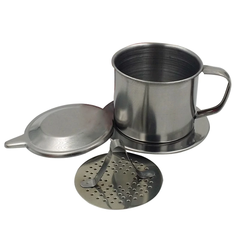 

50ml Vietnam Style Stainless Steel Coffee Drip Filter Maker Pot Infuse Cup Portable Home Office Travel Camping Durable