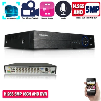 

16CH 5MP AHD DVR Surveillance Video Face Detection P2P View Alarm in/ouput Video Recorder for ahd tvi cvi xvi ip camera cctv kit