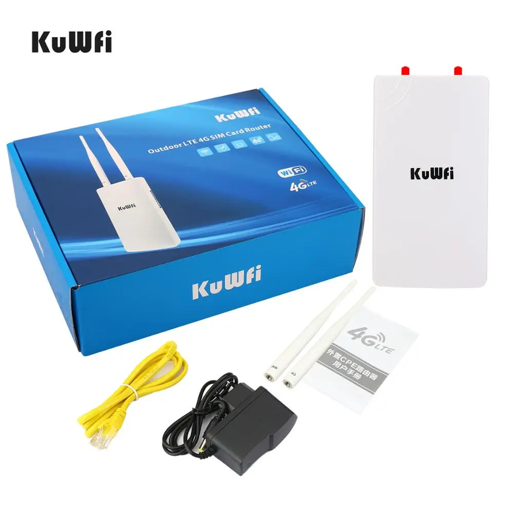 KuWFi Открытый маршрутизатор с широким покрытием 150 Мбит / 4G LTE маршрутизаторы