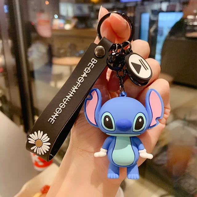 Disney Stitch Keychain Variety of Cartoon Lilo & Stitch Cute Doll Keyring Fashion Couple Bag Ornament Key Chain Car Pendant Gift 19
