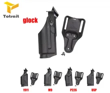 Tactical Belt Gun Case With Lamp For Glock 17 19 1911 P226 USP M9 Military Hunting Combat CSGame Lock Waist Gun holster black gun quick pulling nylon plastic waist holster for p226 black