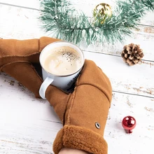 Naturehike Flip Half Finger Gloves Thickened Warm Mittens Men Women campin Dual-use Hiking Gloves Thicken Velvet Fur One Gloves