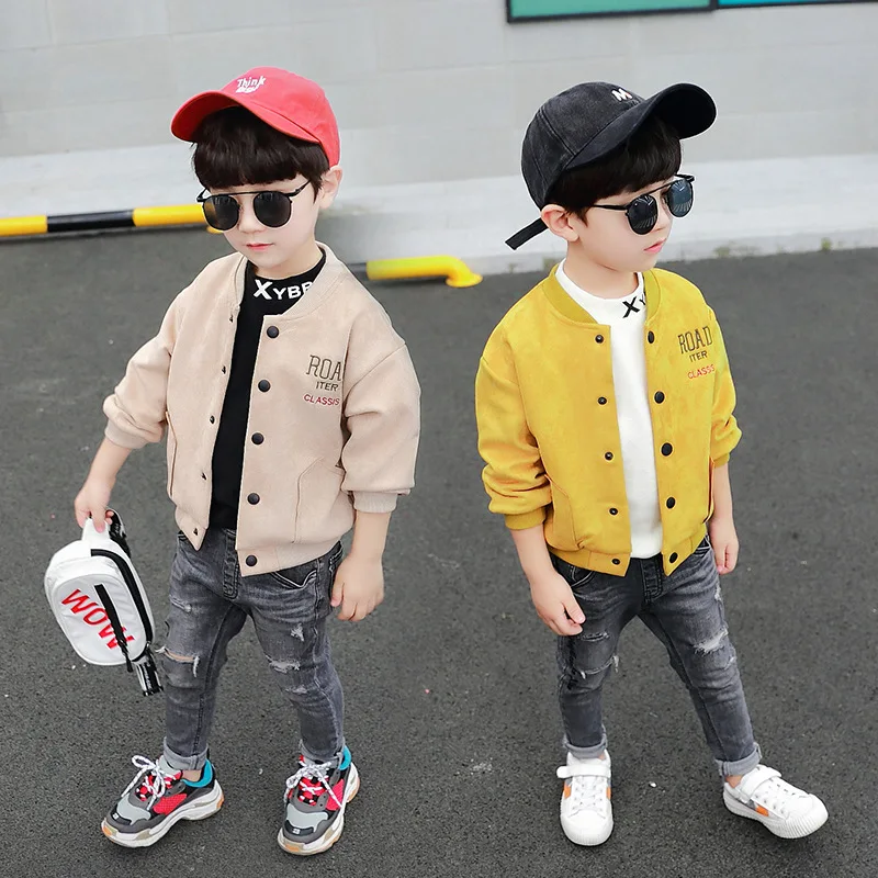 

2019 Fashion tong jia ke BOY'S Autumn Clothing New Products Cardigan Children Children Back Lettered Coat Childrenswear