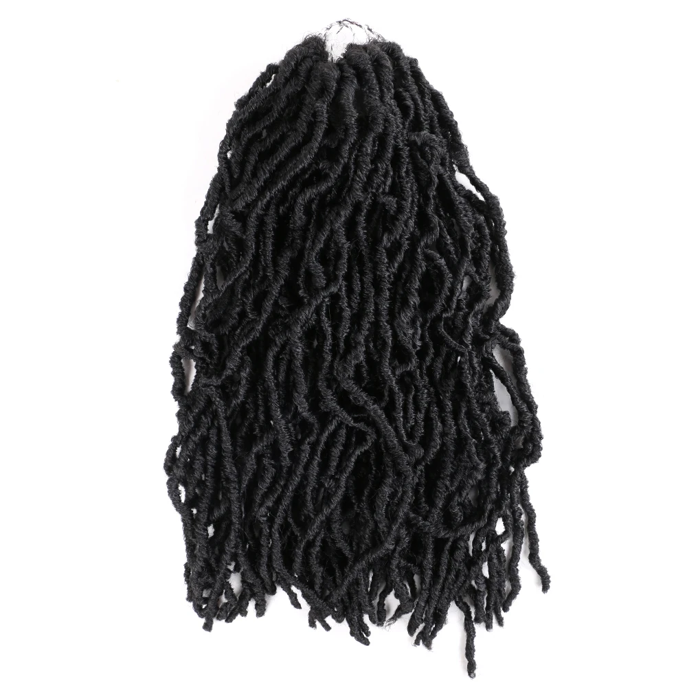 Aigemei Nu Locs богиня Faux Locs Curly Омбре косички волос 18 дюймов 21 прядь/упаковка синтетические крючком косички волос Exntension