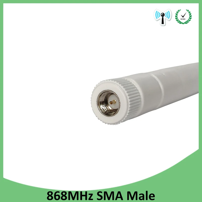 GWS 20pcs 868mhz antenna 5dbi sma male 915mhz GSM lora antene pbx iot module lorawan signal receiver white 20cm antena