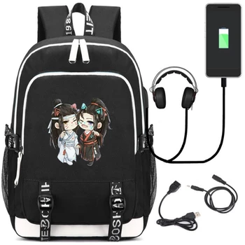

New Anime Cartoon Mo Dao Zu Shi Backpack School Backpacks With USB Charging Port For Teenager Boys Girls Gifts Mochila