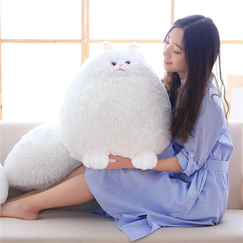 Cute fat cat white cute simulation Persian cat doll kitten plush toy doll girl birthday Christmas gift