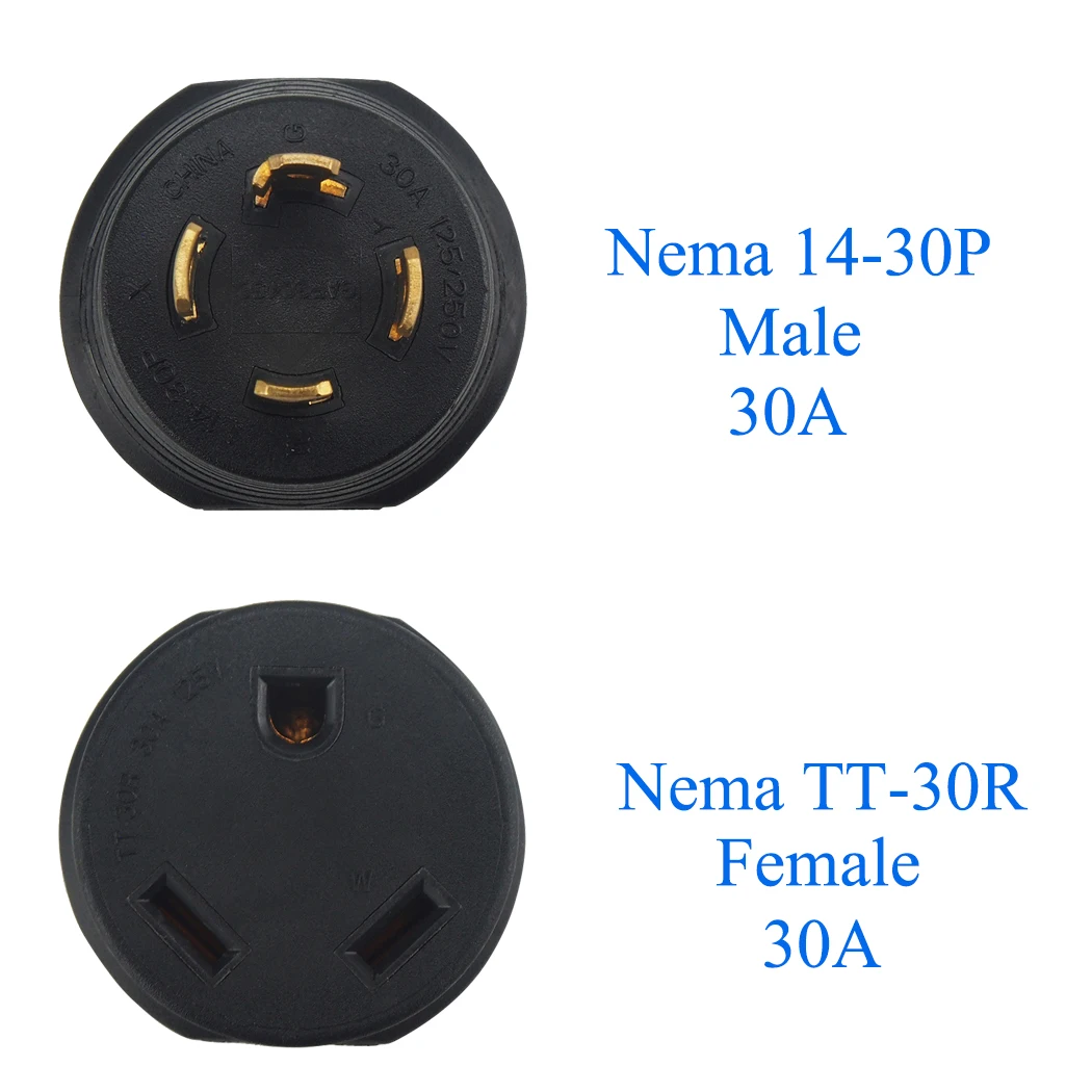 JORINDO [14-30P до TT-30R] Plugrand генератор до 30 Ампер RV Кемпер адаптер,(NEMA L14-30P до TT-30R) Генератор RV адаптер питания