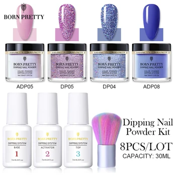 

BORN PRETTY Dip Nail Powders Set 10/8/7Pcs Holographics Dipping Nail Glitter Natural Dry Pigment Nail Powder For Nail Art Design
