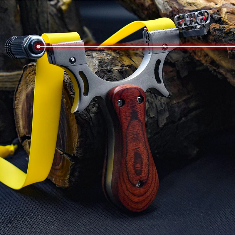 Slingshot catapult hunting stainless steel with rubber band mud ball outdoor shooting game slingshot accessories
