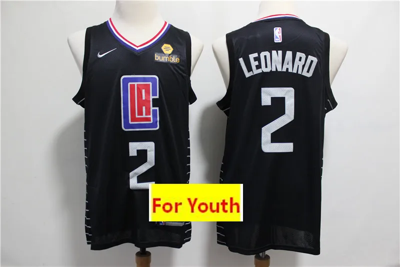 As photo Женский Молодежный детский бейсбольный мяч Los Angeles Kawhi Leonard Paul Джордж трикотажные изделия - Цвет: As photo