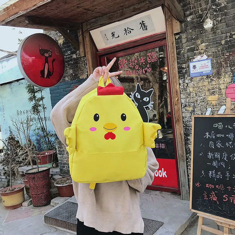 

Cute School Bag Women's Korean-style Harajuku Ulzzang High School Students Campus Japanese-style Cartoon Backpack Adorkable Back