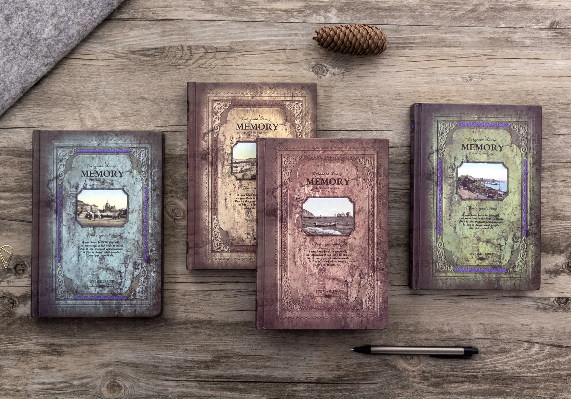 

A5 Hard Facebook Creative Retro Memory Notebook Thickening Stationery European Diary Notebook Subhorizontal Workbook