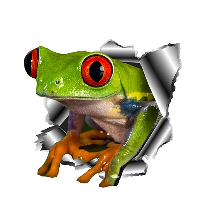 

SZWL Creative 3D Frog Car Stickers Torn Metal Car Hood Decal Reflective Sticker Funny Animal Accessories for BMW Vinyl,13cm*12cm