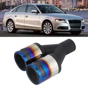 

Universal 2.5-3.5in Carbon Fiber Dual Exhaust Pipe Tip Tail Throat Car Modified Accessory stainless steel exhaust muffler car