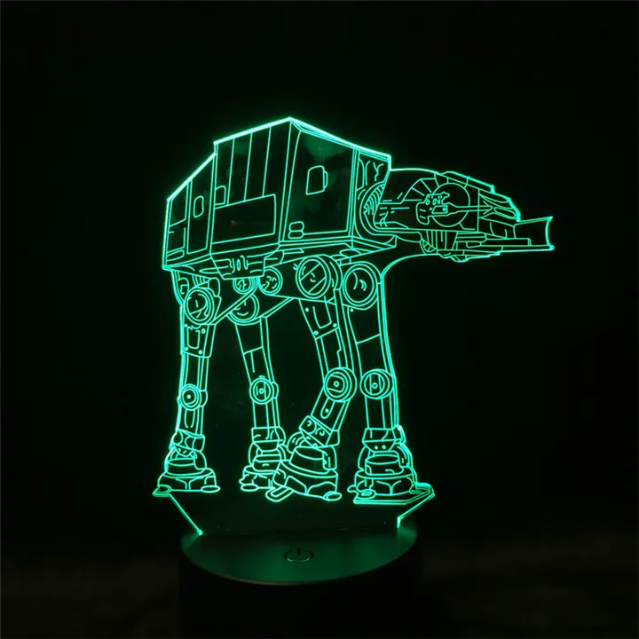 Walker USB новинка подарок война 3D настольная лампа светодиодный ночник домашний декор сенсорный выключатель настольная лампа BB8 Дарт Вейдер йода Бэтмен супергерой - Цвет абажура: Walker