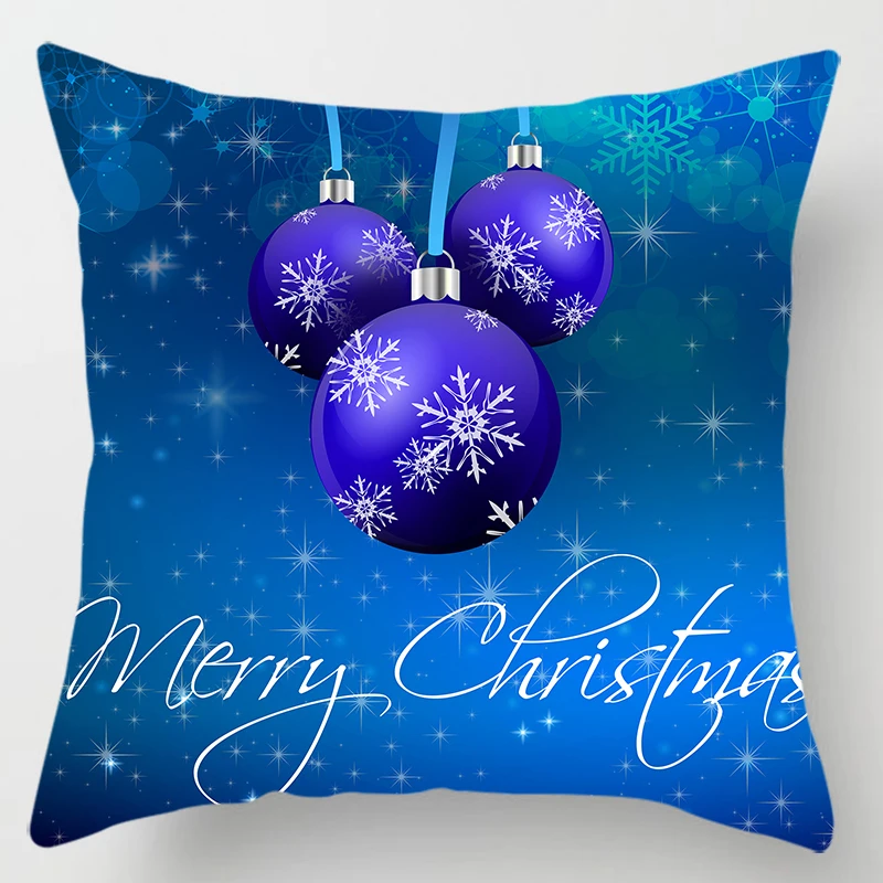 Новогодние рождественские цветные наволочки с изображением Санта-Клауса, красивая квадратная наволочка, милые наволочки с рисунком, размер 45*45 см - Цвет: 18
