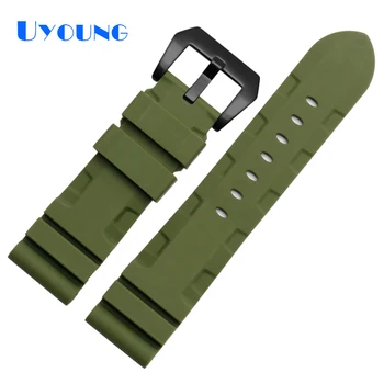 

Silicone watch strap for Panerai PAM441/111 Parnis replace rubber watch band replace bracelet accessories waterproof 24mm 26mm