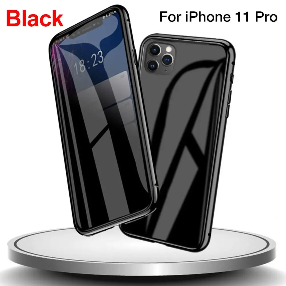 Чехол для iPhone 11 Pro, магнитный чехол для iPhone 11 Pro Max, защитная крышка из закаленного стекла, аксессуары - Цвет: For iPhone 11 Pro