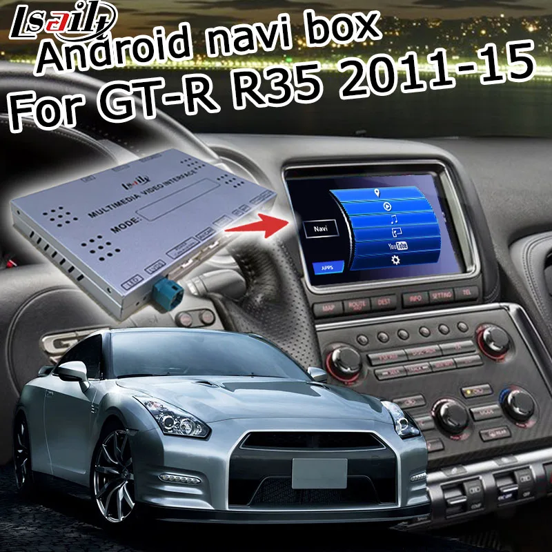Lsailt Android/carplay интерфейс для Nissan GTR GT-R R35 2011-, с youtube waze видео интерфейс опционально