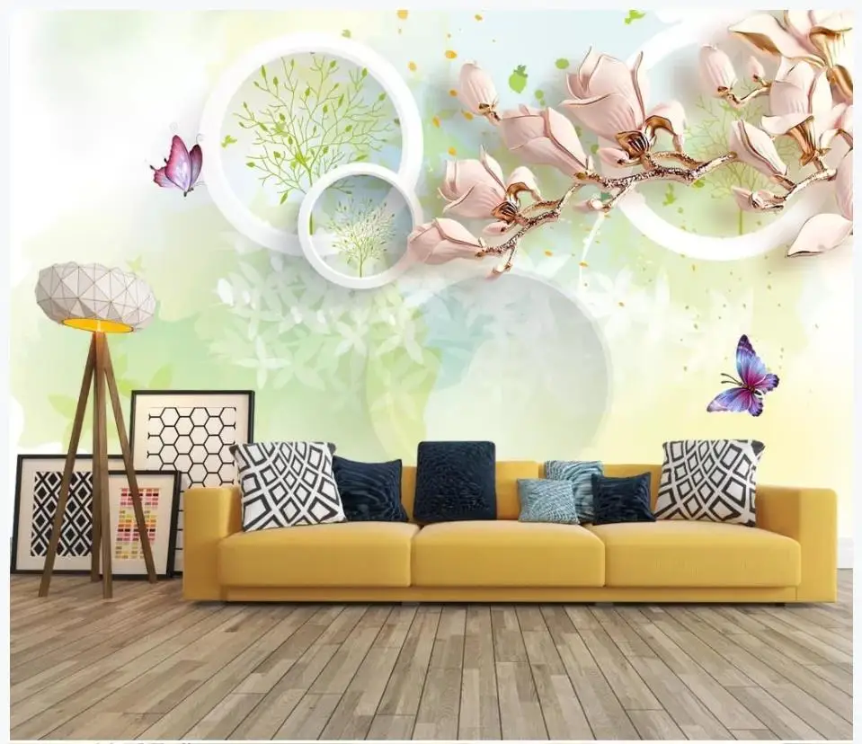 

Custom photo wallpapers for walls 3 d murals wallpaper Small fresh 3D idyllic landscape flower murals TV background wall papers