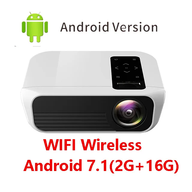 T8 Full HD светодиодный проектор Android портативный видеопроектор 1920*1080P HDMI L7 проектор 5000 люмен Домашний кинотеатр 4K медиаплеер - Цвет: Android 7.1 Version