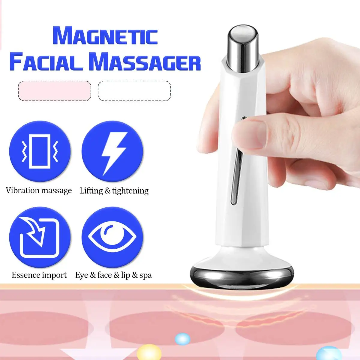 

Two-in-one Portable Facial Massager Eyes Skin Rejuvenation Lifting Wrinkle Remove High Frequency Magnetic Massager ABS+PC