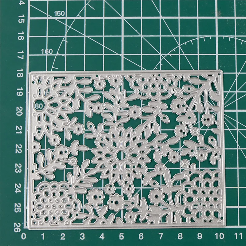 102x85mm DiyArts Цветочные металлические режущие штампы новые для рукоделия штампы Скрапбукинг карты Альбом тиснение трафарет цветок фон рамка штампы - Цвет: 102x85mm