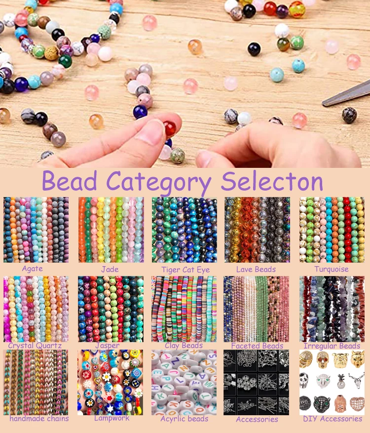 Natural Stone Beads Amethyst Round Beads Loose Spacer Crystal Quartz Beads for Jewelry Making DIY Handmade Bracelets Neckalces