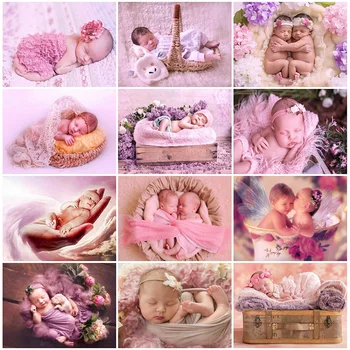 

HUACAN Full Square Diamond Painting Cross Stitch Newborn 5D Diamond Embroidery Baby Mosaic Handmade Home Decor