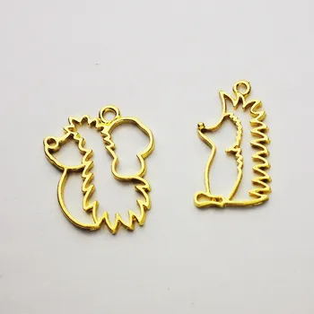 

Gold Hedgehog Open Bezel Charm Porcupine Deco Frame for UV Resin Filling Kawaii Resin Jewellery DIY Jewelry Making
