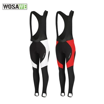 

Autumn Winter Warm Fleece Men's Cycling Bib Tights with Shockproof 3D Gel Padded Road Mountain Bike Bicycle Long Tights Pants