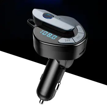 

Car Handsfree Wireless Bluetooth FM Bluetooth Transmitter With Earphone Headset Car MP3 Player Radio Cassette Player Modulator