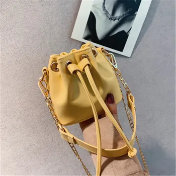 

PU Leather Bucket Bags For Women 2020 Chain Crossbody Bags Fashion Mini Female Shoulder Messenger Bag Ladies Lipstick Organizer