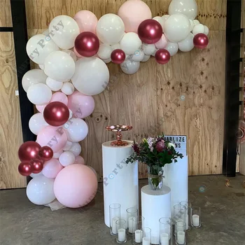 

100Pcs/Set Baby Shower Balloons Pink White Balloons Garland Arch Party Burgundy Wedding Birthday Anniversary Decorations Globos