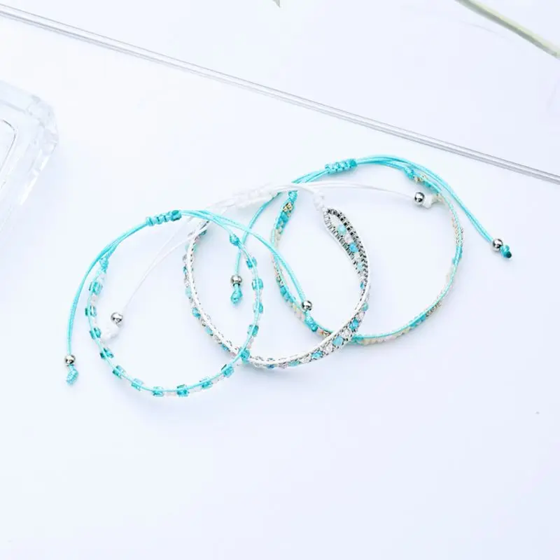 1 комплект Мода Boho ручной браслет набор дамы Женщины Простой Бисероплетение Браслеты Женщины Леди неправильной Личности Ювелирные изделия Подарки
