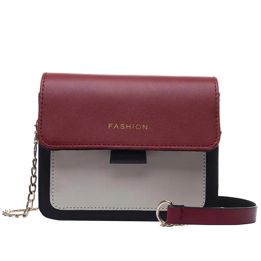 

Women Bag Crossbody Messenger Bag Sequins Pearl Chain Leather Colorful Fashion Wild Simple Splice Popular Large capacity H1