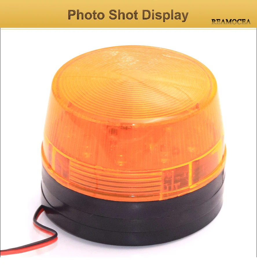 Reamocea Universal Strobe Signal Warning Waterproof DC12V Indicator light LED Amber Light Security Alarm Police Emergency Lamp  (11)