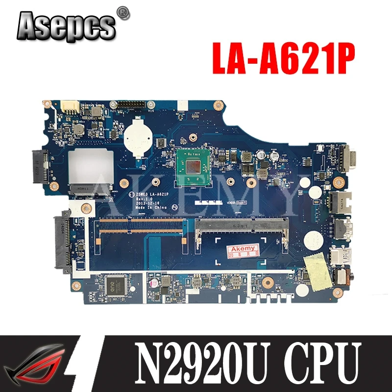 Для For Acer aspire E1-510 E1-510-2500 материнская плата для ноутбука Z5WE3 LA-A621P N2920 BGA 100% полностью