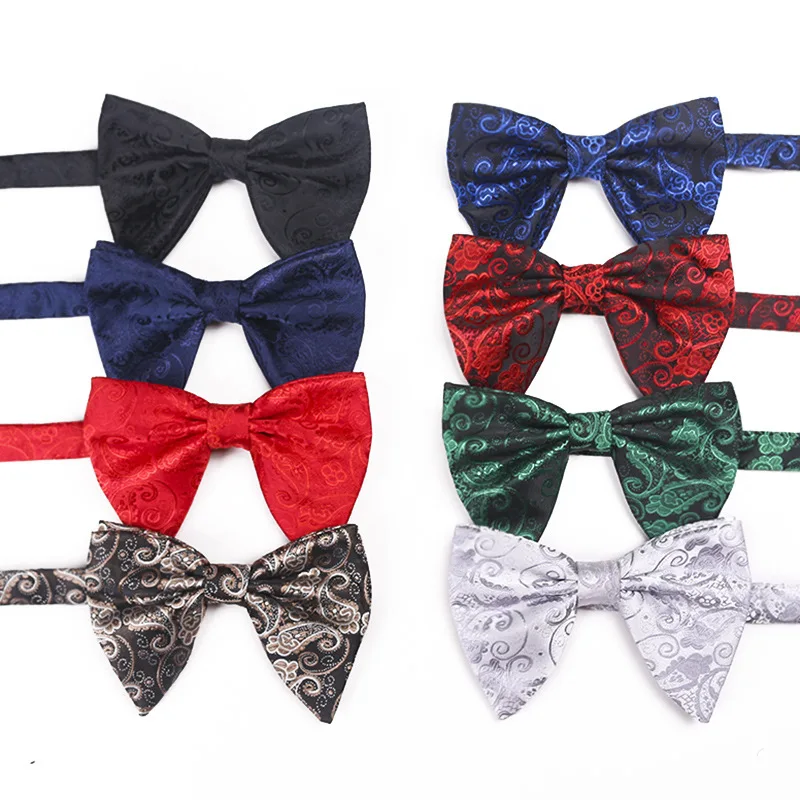 

Sitonjwly Fashion Printed Polyester Big Bowties for Women Mens Groom Party Adjustable Bow Tie Gift Tuxedo Bow Tie Custom Logo