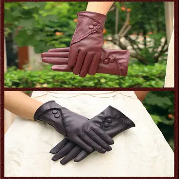 

Ladies Leather Gloves Women Real Soft Fleece Lined Winter Casual Driving Warm