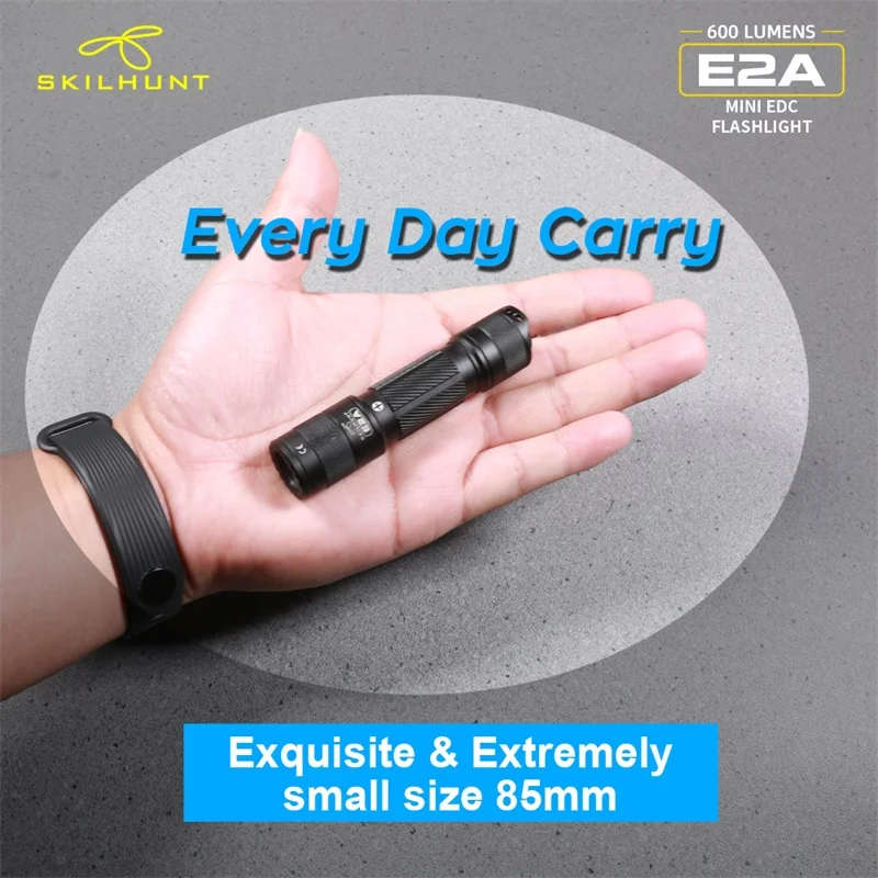 heavy duty flashlights Skilhunt E2A 14500 / AA 600 lumens Compact Pocket EDC Mini LED Flashlight  key light Outdoor Daily Camping Hiking Riding Fishing quality flashlights