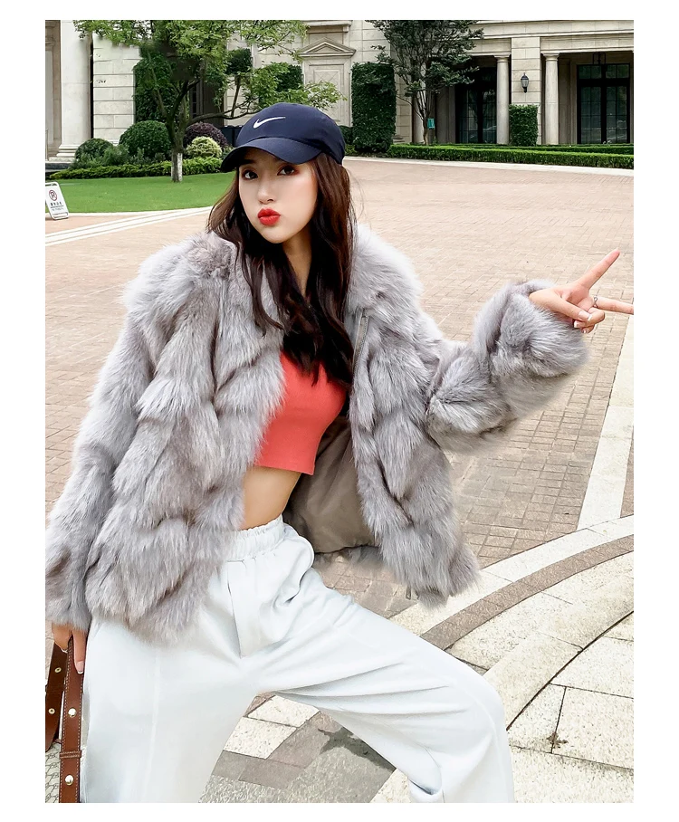 2021 New Autumn And Winter Fur Coat Women's High-Quality Fox Fur Coat Plus Size Thick Warm Short Coat Women Parkas