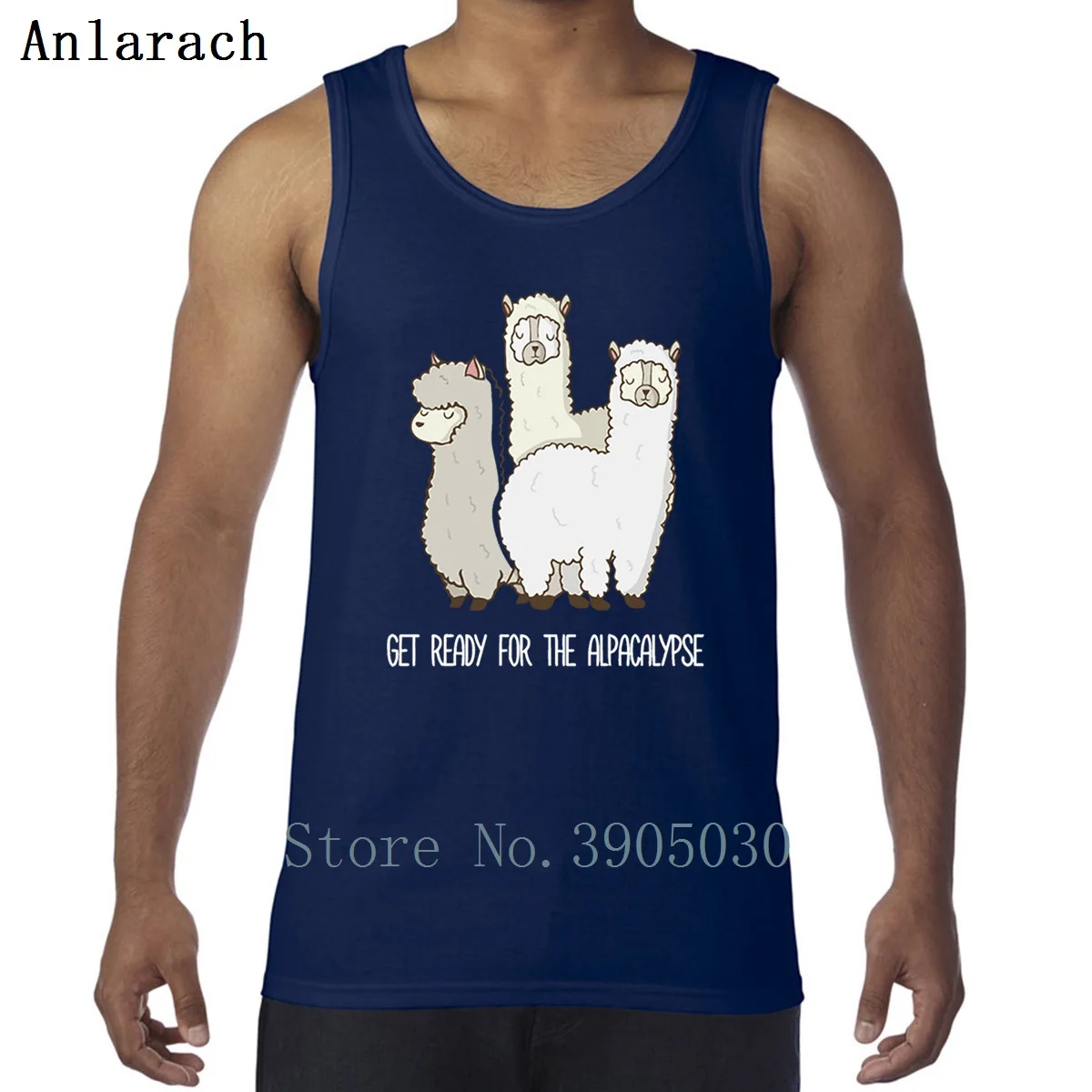 Готовьтесь к Alpacalypse, жилет против морщин,, майки, креативные майки для мужчин, с круглым вырезом, фотографии, стиль, Бодибилдинг - Цвет: Navy Blue