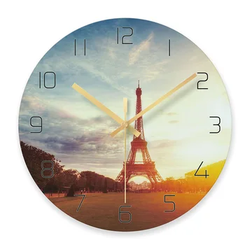 

Creative City Wall Clocks Art City Logo Statue of Liberty City View Theme Wall Watch Classic Decor Horloge Murale Clock W