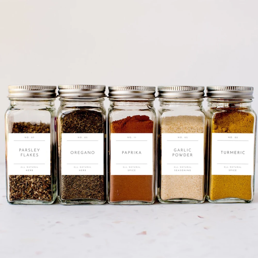 Customize Printable Spice Jar Labels, Modern Minimalist Spice Jar Label, Spice Jar Label Template, DIY Spice Label
