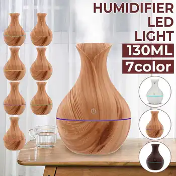 

130ML USB Electric Aroma Air Diffuser Wood LED Ultrasonic Air Humidifier Essential Oil Aromatherapy Cool Mist Maker for Home